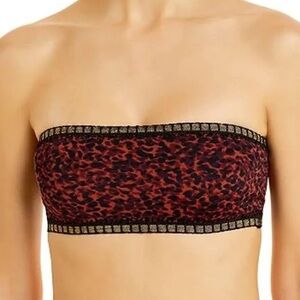 NWT Platinum Swimwear Wild Heart Crochet Trim Bandeau Bikini Top